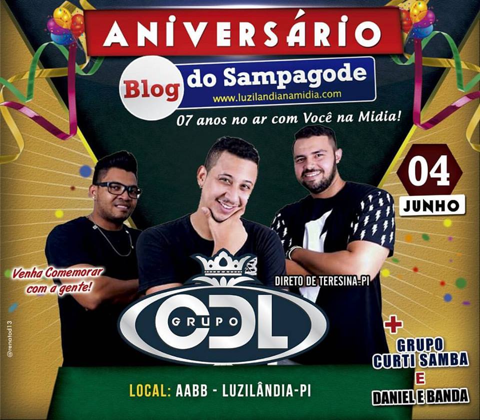 Neste sábado acontece em Luzilândia a Festa do Blog do Sampagode com participação e 3 bandas